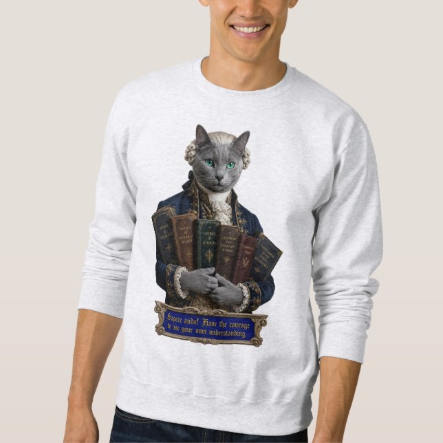 Russisch Blau Immanuel Kant Katze Sweatshirt (Vorderseite)