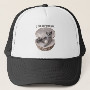 Russisch Blau Katze - Ich kann deine Seele sehen Truckerkappe