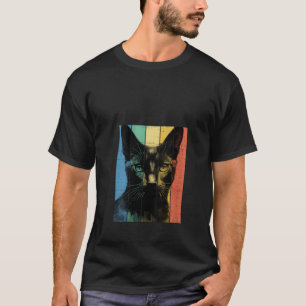 Russisch Blau Katzenporträt im Vintage-Stil Mom Da T-Shirt