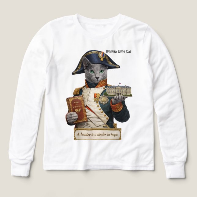 Russisch Blau Napoleon Bonaparte Katze (Design Vorderseite)