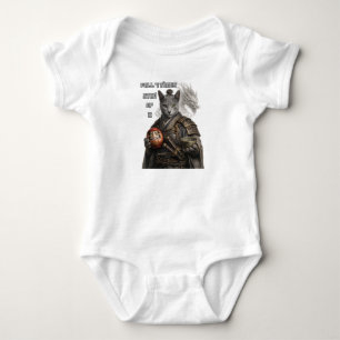Russisch Blau Samurai-Katze Baby Strampler