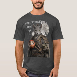 Russisch Blau Samurai Katze T-Shirt