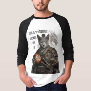 Russisch Blau Samurai Katze T-Shirt
