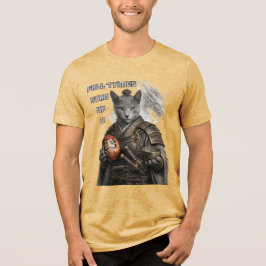 Russisch Blau Samurai Katze Tri-Blend Shirt