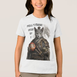 Russisch Blau Samurai Katze Tri-Blend Shirt