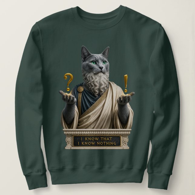Russisch Blau Socrates Katze Sweatshirt (Design vorne)