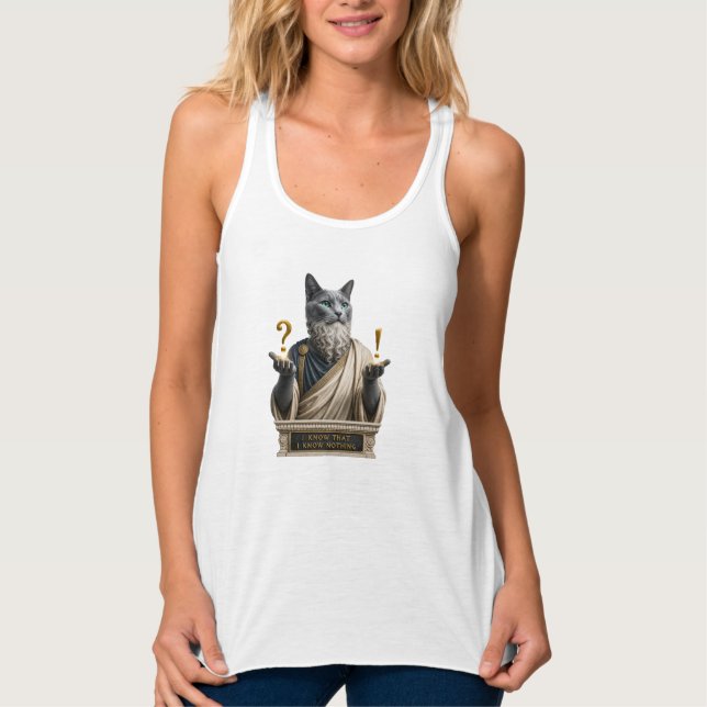 Russisch Blau Socrates Katze Tank Top (Vorderseite)