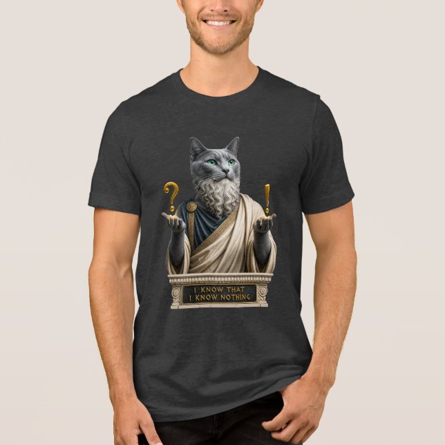 Russisch Blau Socrates Katze Tri-Blend Shirt (Vorderseite)