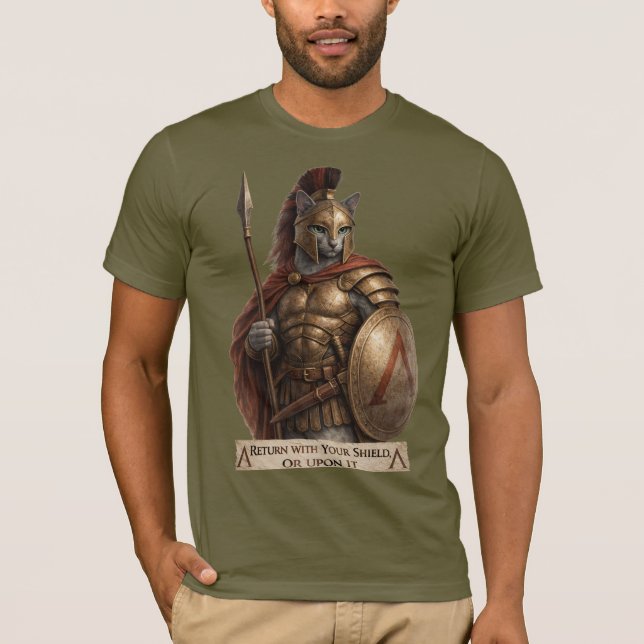 Russisch Blau Spartaner Katze T-Shirt (Vorderseite)