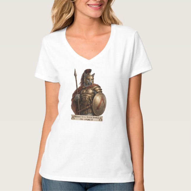 Russisch Blau Spartaner Katze T-Shirt (Vorderseite)