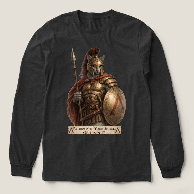 Russisch Blau Spartaner Katze Tri-Blend Shirt (Design Vorderseite)