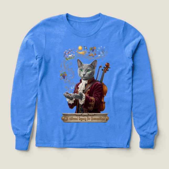 Russisch Blau Vivaldi Katze: Ein lebendiges Erbe (Design Vorderseite)