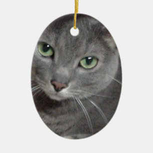 Russisch-graue Katze Keramik Ornament