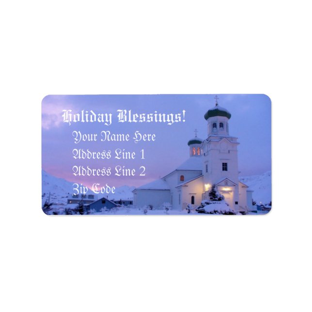 Russisch-orthodoxe Kirche zu Weihnachten Adressaufkleber (Vorne)