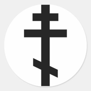 Russisch-Orthodoxe Kreuz Runder Aufkleber
