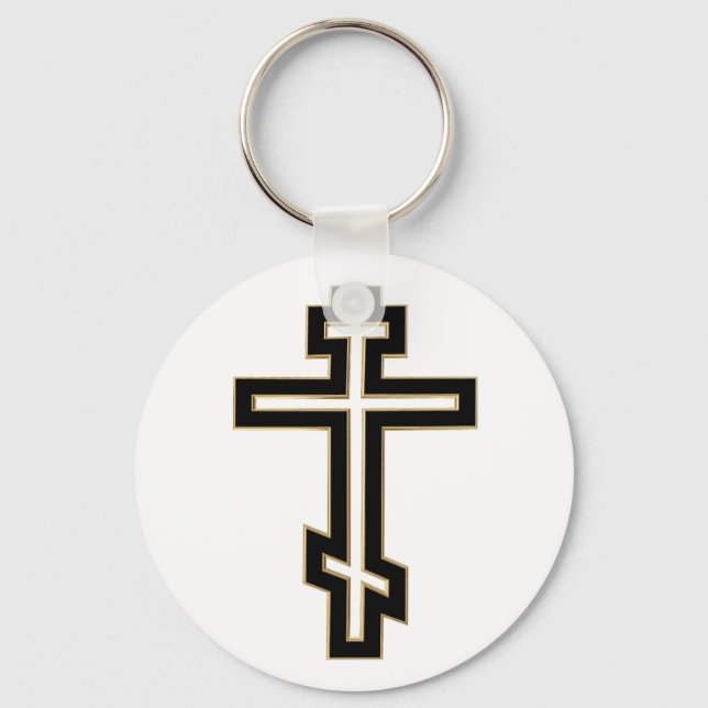 Russisch-Orthodoxe Kreuz Schlüsselanhänger (Vorderseite)