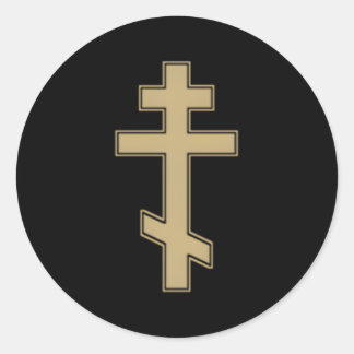 Russisch-orthodoxe Kreuzslawisches Byzantinisches  Runder Aufkleber