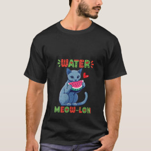 Russische Blaue Katze Essen Wassermelone Sommer V T-Shirt