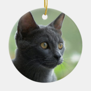 Russische blaue Katze Keramikornament