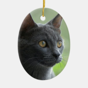 Russische blaue Katze Keramikornament
