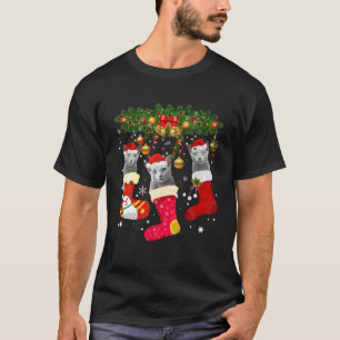 Russische blaue Katzen in Weihnachtssock Funny Rus T-Shirt