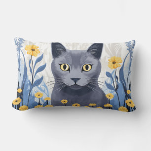 Russische Blaukatzengelbe Blumen Lendenkissen