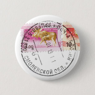 Russische Briefmarke Button