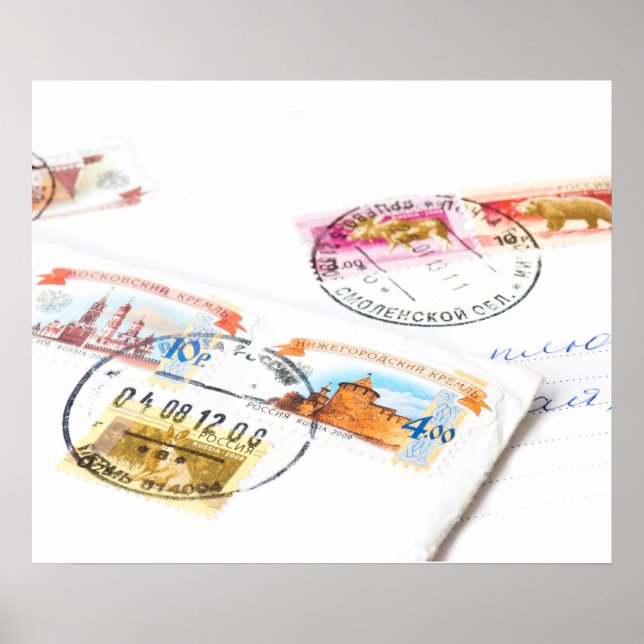 Russische Briefmarke Poster (Vorne)