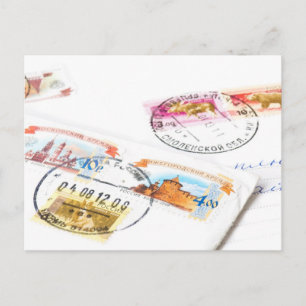 Russische Briefmarke Postkarte