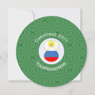 Russische Engel-Flagge Weihnachten Personalisieren Einladung