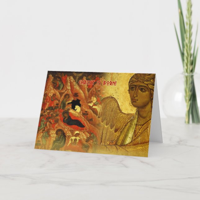 Russische Engel Weihnachtskarte Feiertagskarte (Vorderseite)