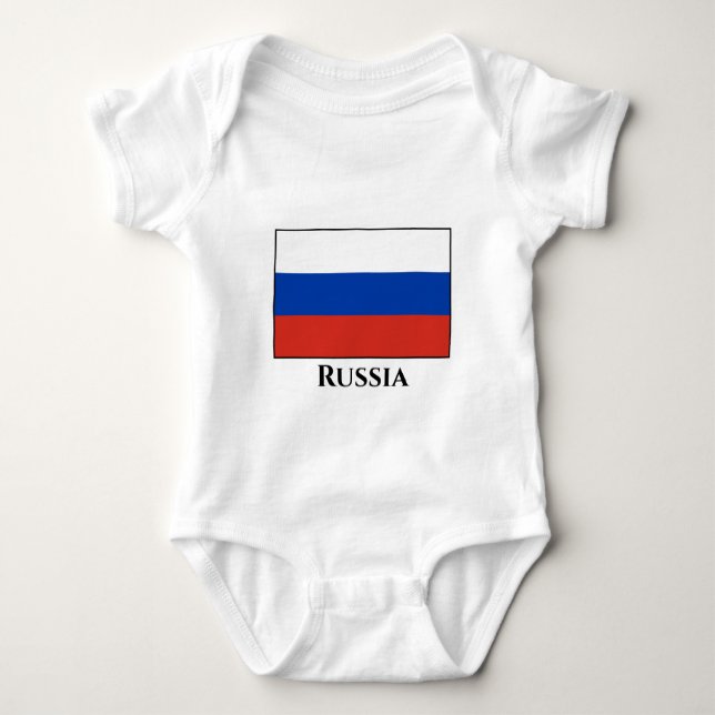 Russische Flagge Baby Strampler (Vorderseite)
