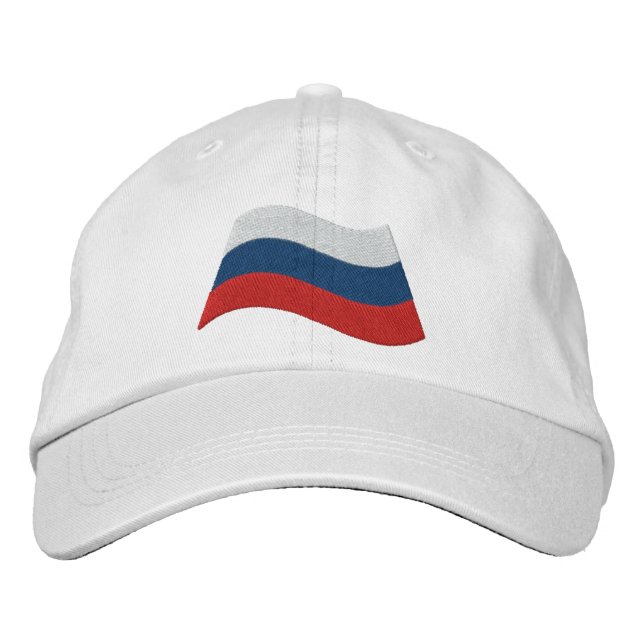 Russische Flagge Bestickte Baseballkappe (Vorderseite)