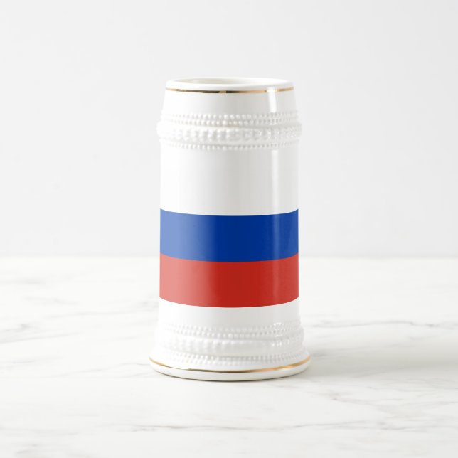 Russische Flagge Bierglas (Mittel)