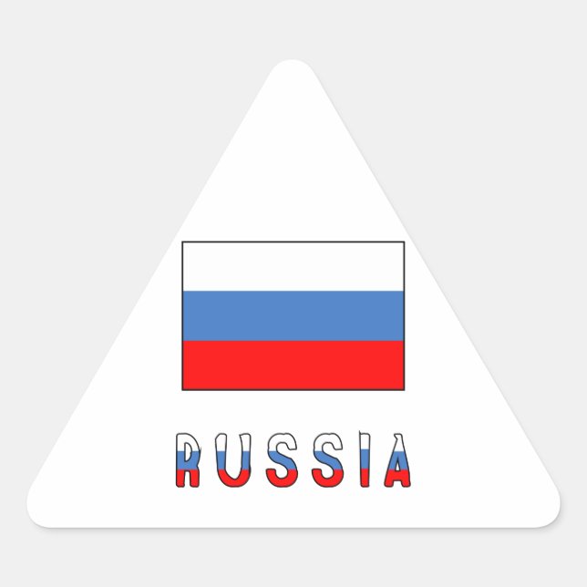 Russische Flagge Dreieckiger Aufkleber (Vorderseite)