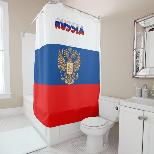 Russische Flagge Duschvorhang (Beispiel)