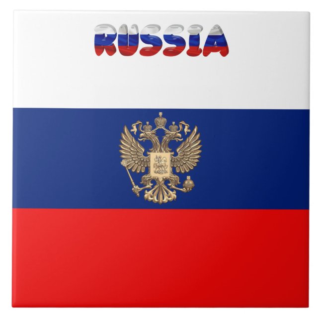 Russische Flagge Fliese (Vorderseite)