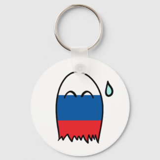 Russische Flagge Ghostie Schlüsselanhänger