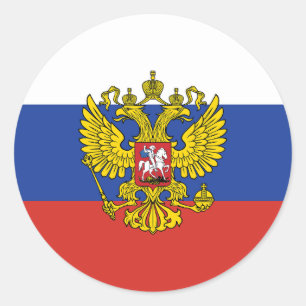 Russische Flagge Klassischer Rundaufkleber Runder Aufkleber