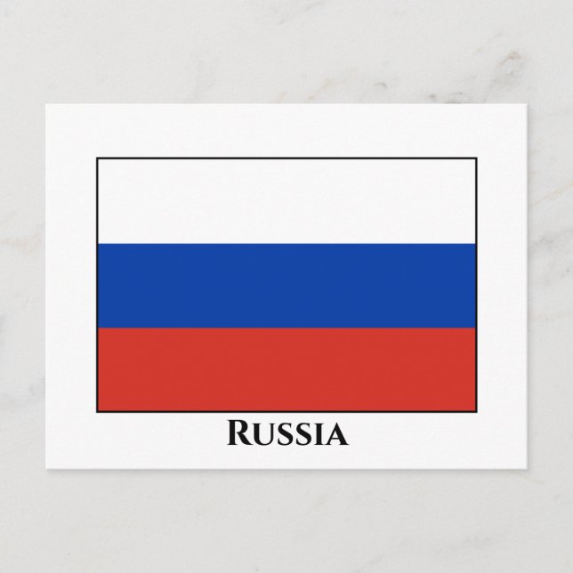 Russische Flagge Postkarte (Vorderseite)