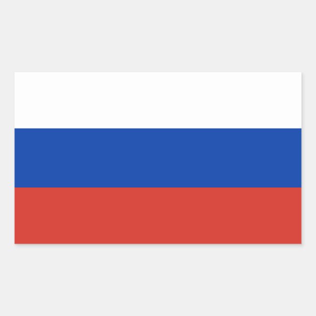 Russische Flagge Rechteckiger Aufkleber (Vorderseite)