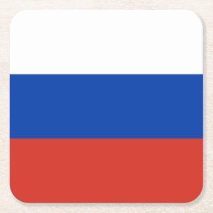 Russische Flagge Rechteckiger Pappuntersetzer