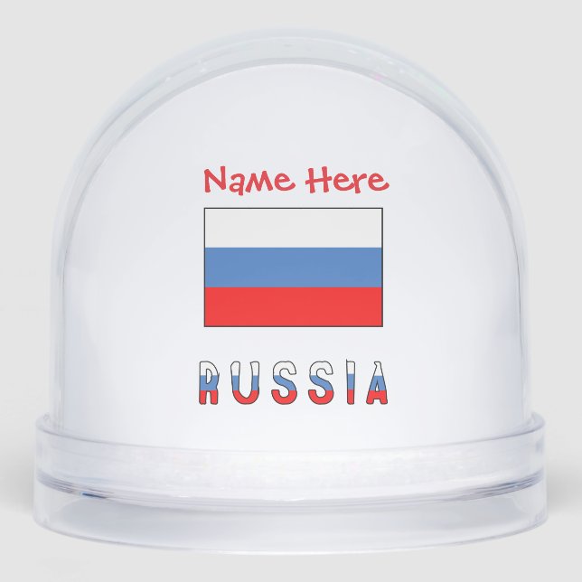 Russische Flagge Rot Personalisiert Schneekugeln (Vorderseite)