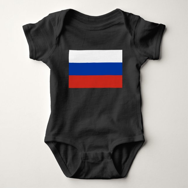 Russische Flagge (Russland) Baby Bodysuit Strampler (Vorderseite)