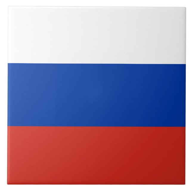 Russische Flagge (Russland) Fliese (Vorderseite)
