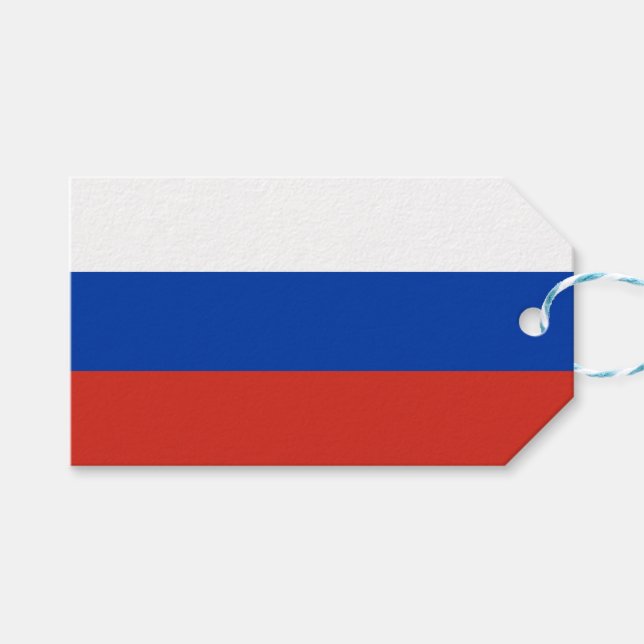 Russische Flagge (Russland) Geschenketiketten Geschenkanhänger (Vorderseite (Horizontal))