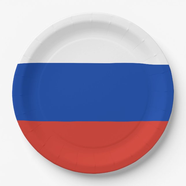 Russische Flagge (Russland) Pappteller (Vorderseite)