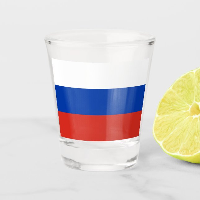 Russische Flagge (Russland) Schießglas Schnapsglas (Vorderseite)