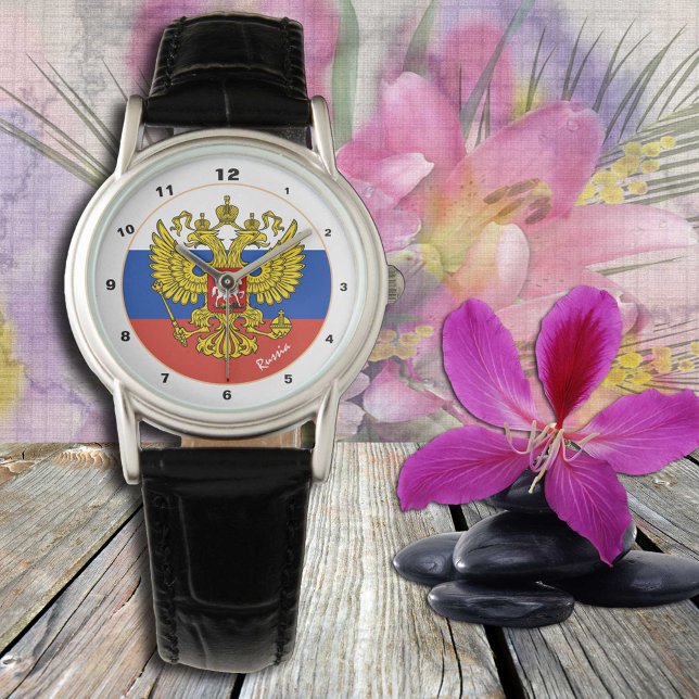 Russische Flagge & Russland trendige Mode / Р о с  Armbanduhr (Von Creator hochgeladen)