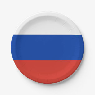(Russische) Flagge Russlands Pappteller